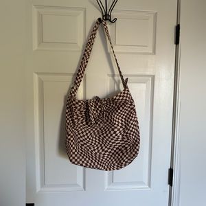 BAGGU Classic Duck Tote Bag Brown Checkered